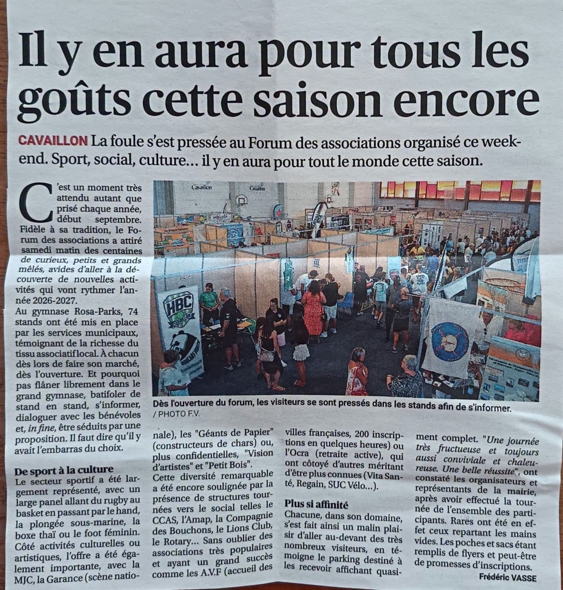 Retour sur le Forum des Associations